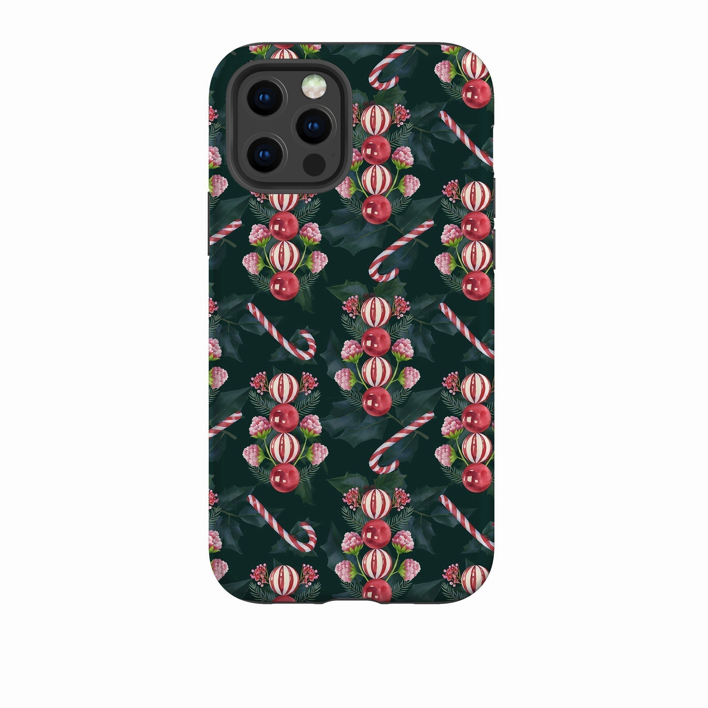 iPhone Tough Case - Candy Canes Elegant Finish Design