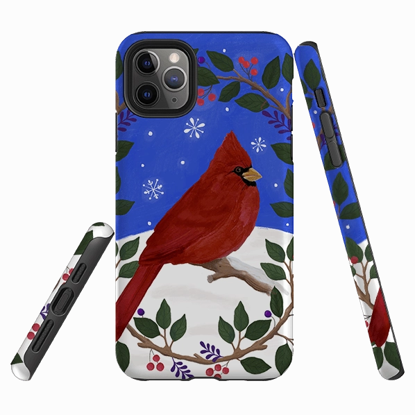 Modern Design Texture iPhone Tough Case - Cardinal Wreath By Bex Parkin