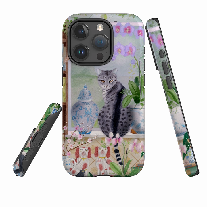 Matte Build Tight Fit iPhone Tough Case - Cat In Window By Bex Parkin