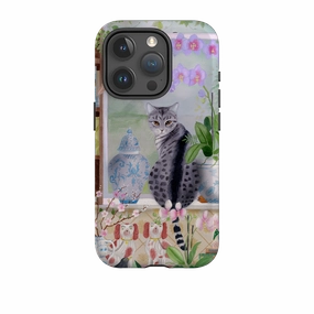 Sleek Texture iPhone Tough Case - Cat In Window By Bex Parkin