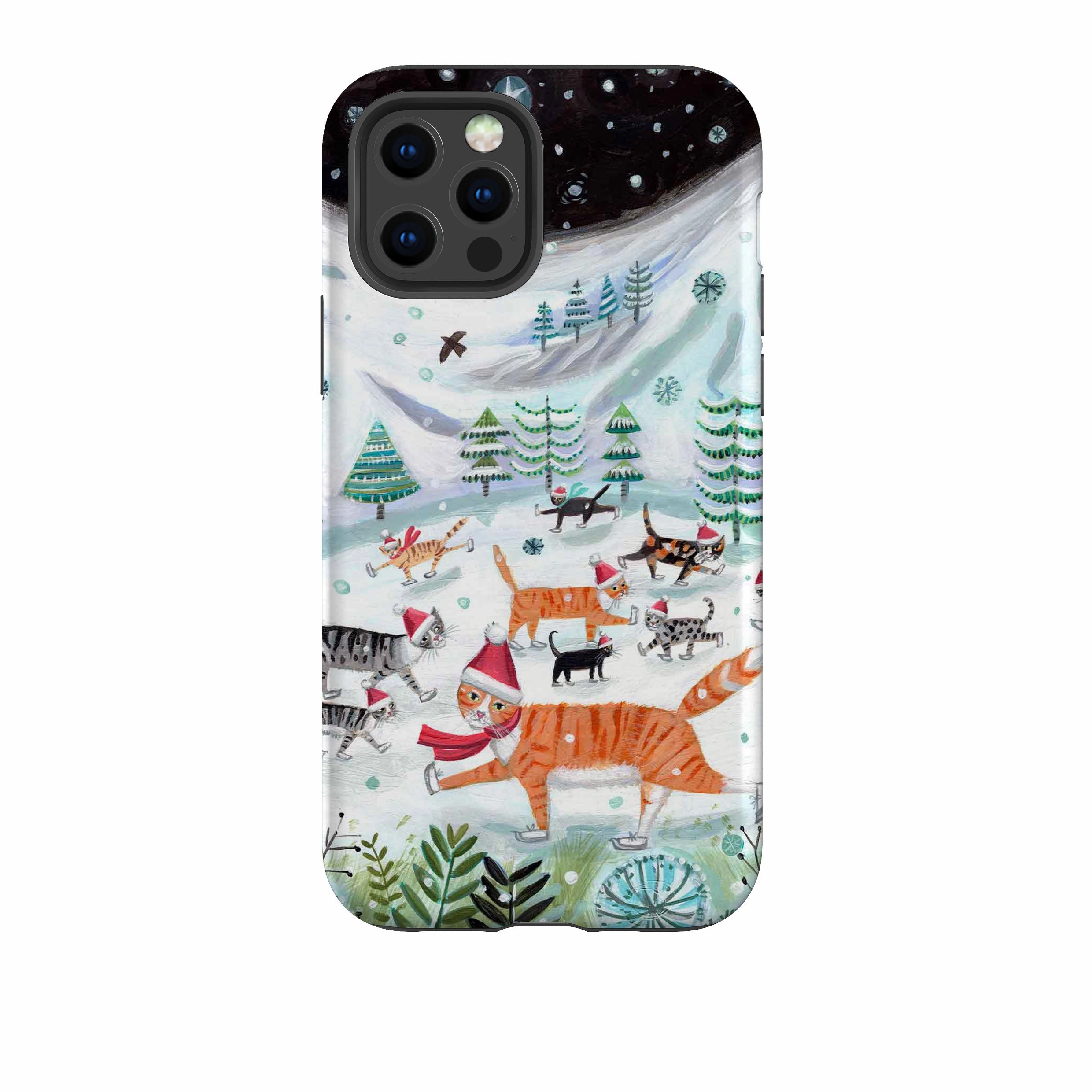 Smooth Surface Color Finish iPhone Tough Case - Cats On Ice By Mary Stubberfield
