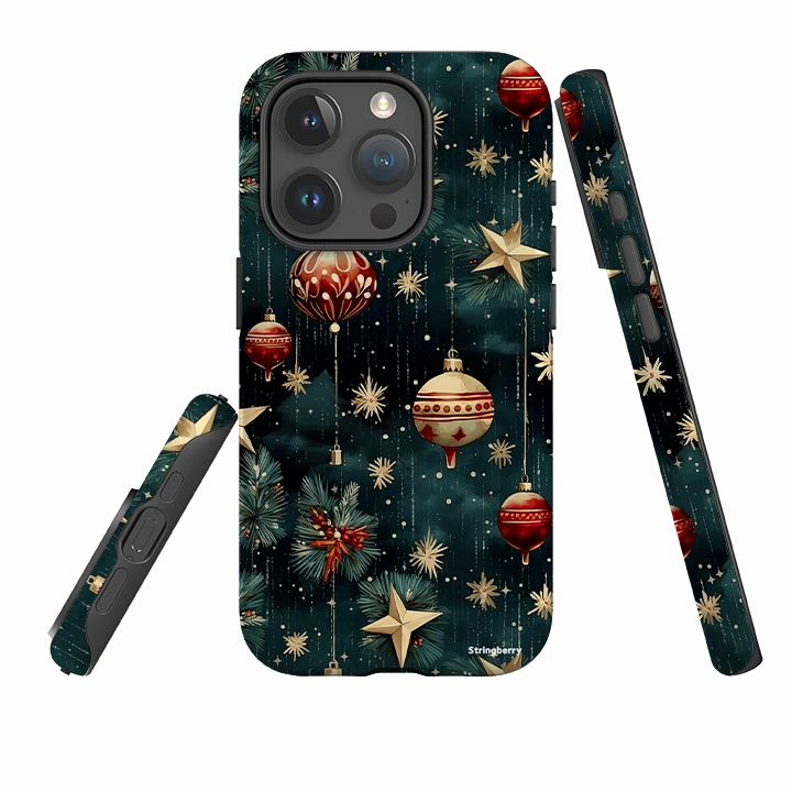 Sleek Build Smooth Look iPhone Tough Case - Christmas Baubles III