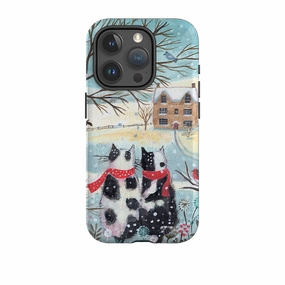 iPhone Tough Case - Christmas Cats By Mary Stubberfield Elegant Accent Unique Artwork