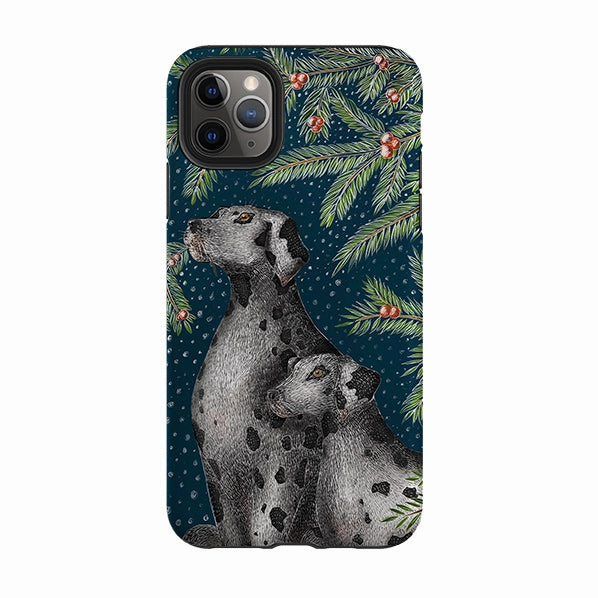 iPhone Tough Case - Christmas Dalmatians By Catherine Rowe Protective Structure