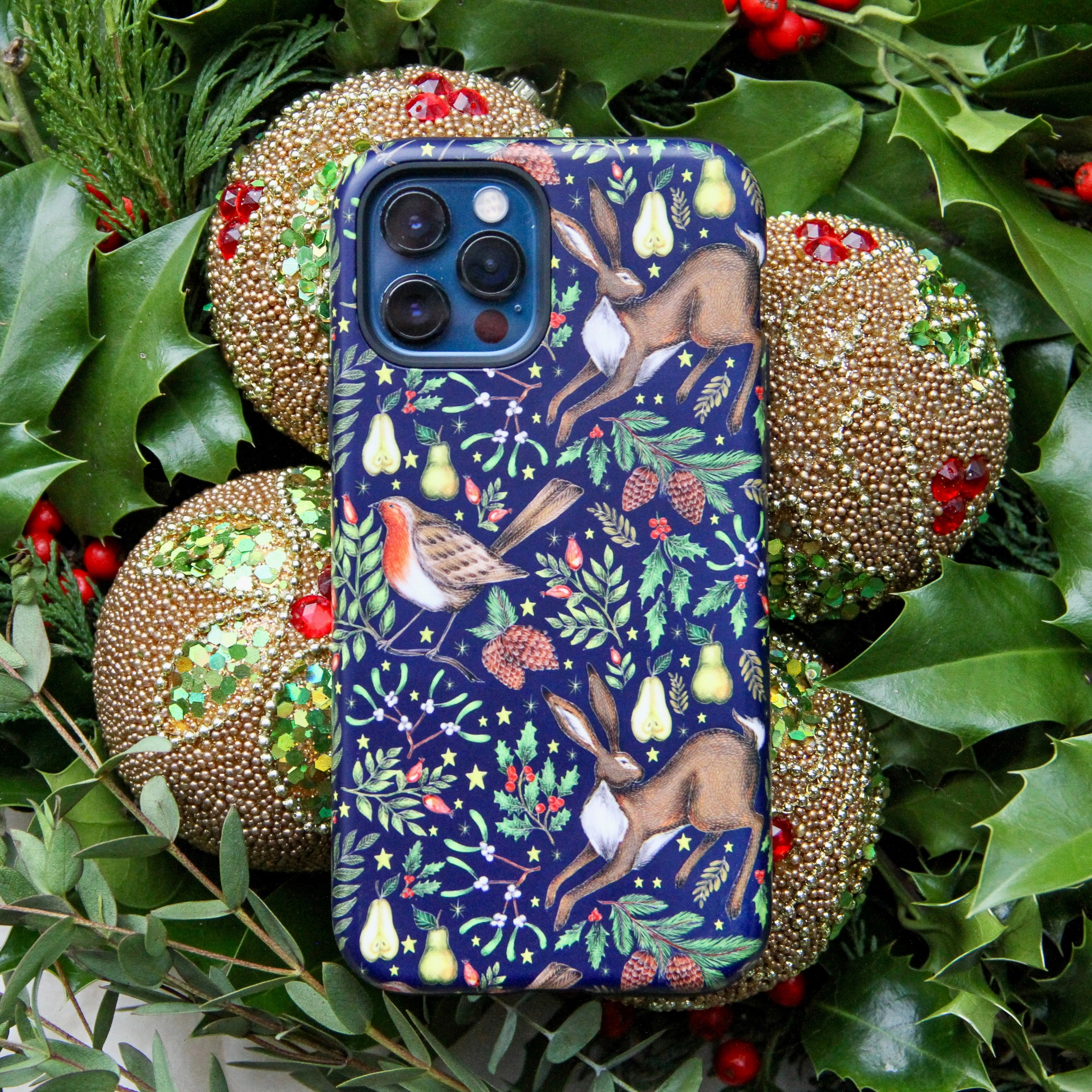 Minimal Pattern iPhone Tough Case - Christmas Garden By Catherine Rowe