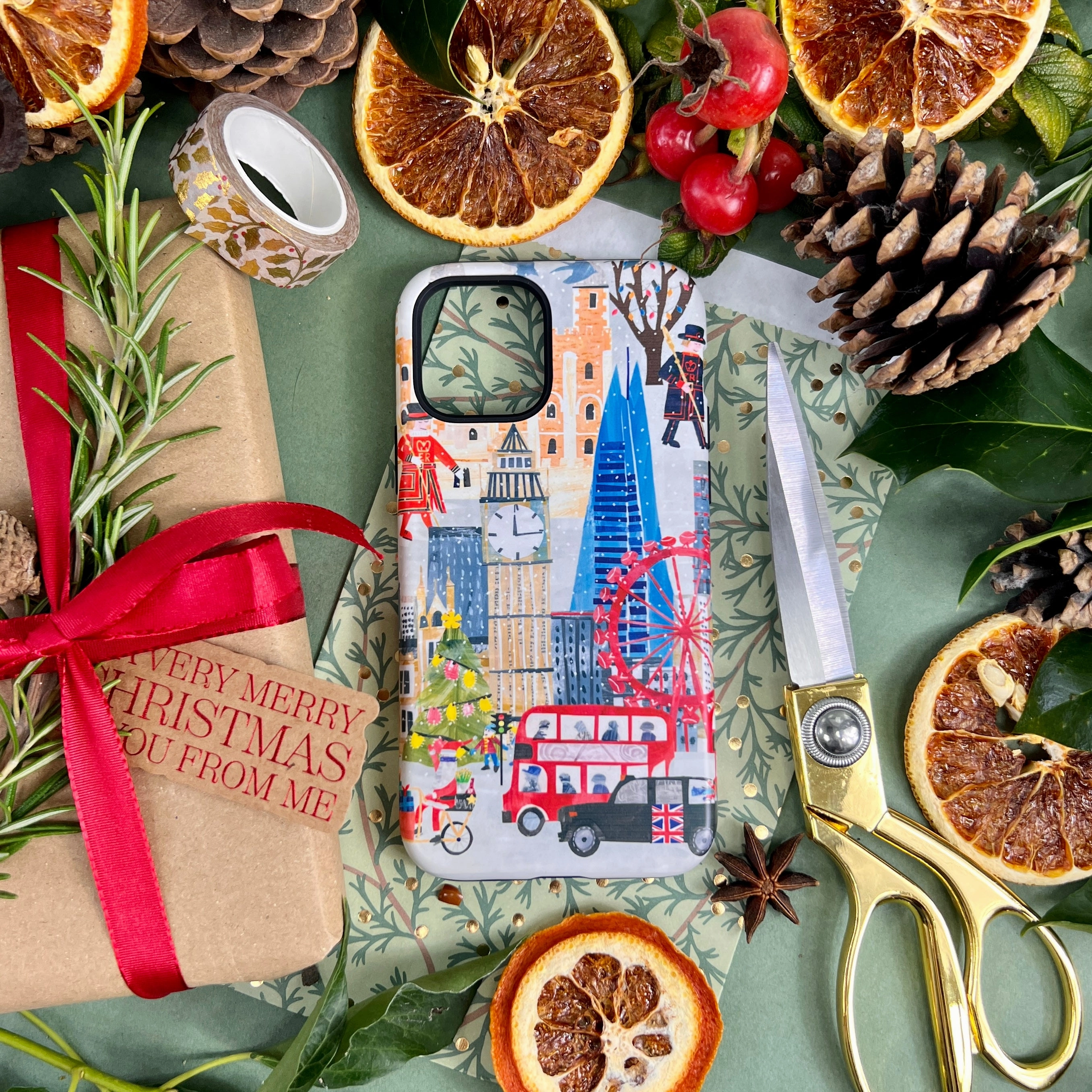 iPhone Tough Case - Christmas In London By Tracey English Scratch Guard Durable Look