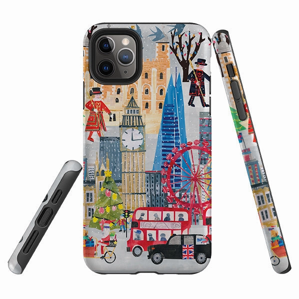 iPhone Tough Case - Christmas In London By Tracey English Polished Look Flexible Comfort