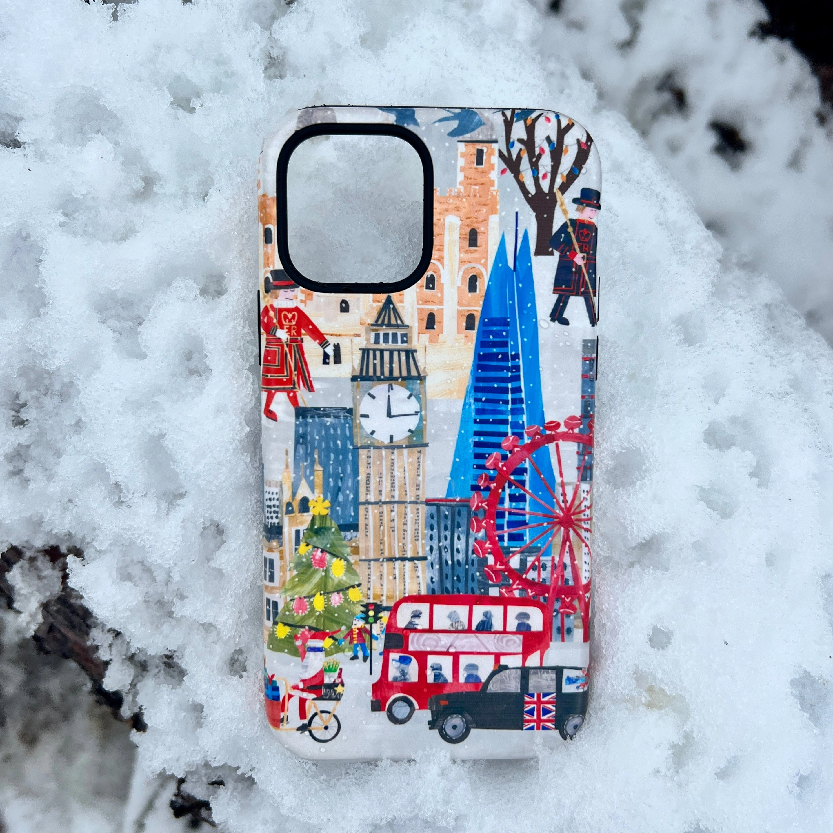 iPhone Tough Case - Christmas In London By Tracey English Shock Absorber Gloss Finish Design