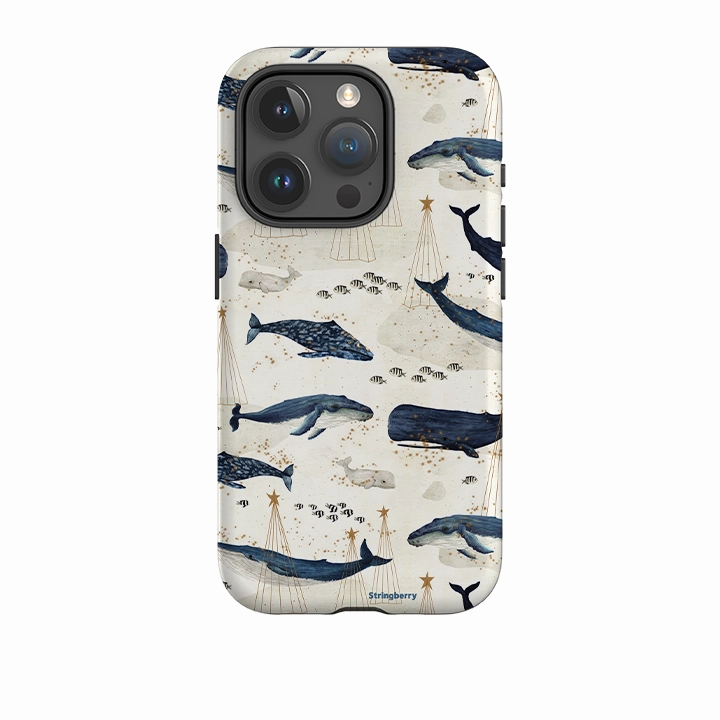 iPhone Tough Case - Christmas Whale III By Katherine Quinn Soft Build Texture