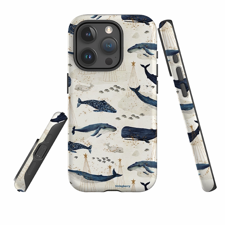 iPhone Tough Case - Christmas Whale III By Katherine Quinn Premium Edge Comfort Shape
