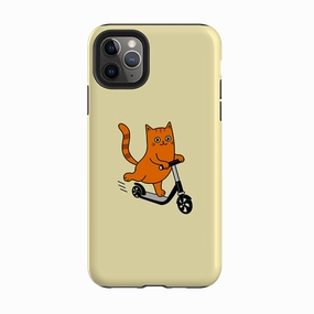 Minimal Style Glossy Texture Layer iPhone Tough Case - Cool Cat