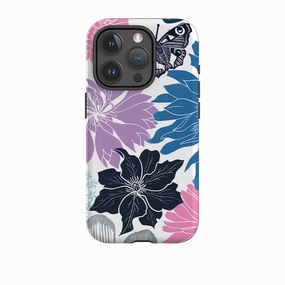 Matte Feel Protective Pattern iPhone Tough Case - Cottage Garden Butterfly By Kate Heiss