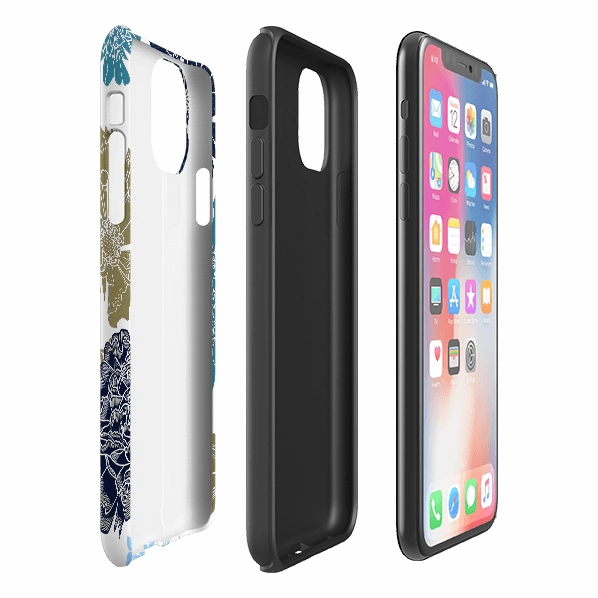 Tough Grip iPhone Tough Case - Cottage Garden Drangonfly By Kate Heiss