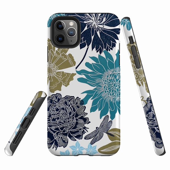 iPhone Tough Case - Cottage Garden Drangonfly By Kate Heiss Elegant Touch Hybrid Material