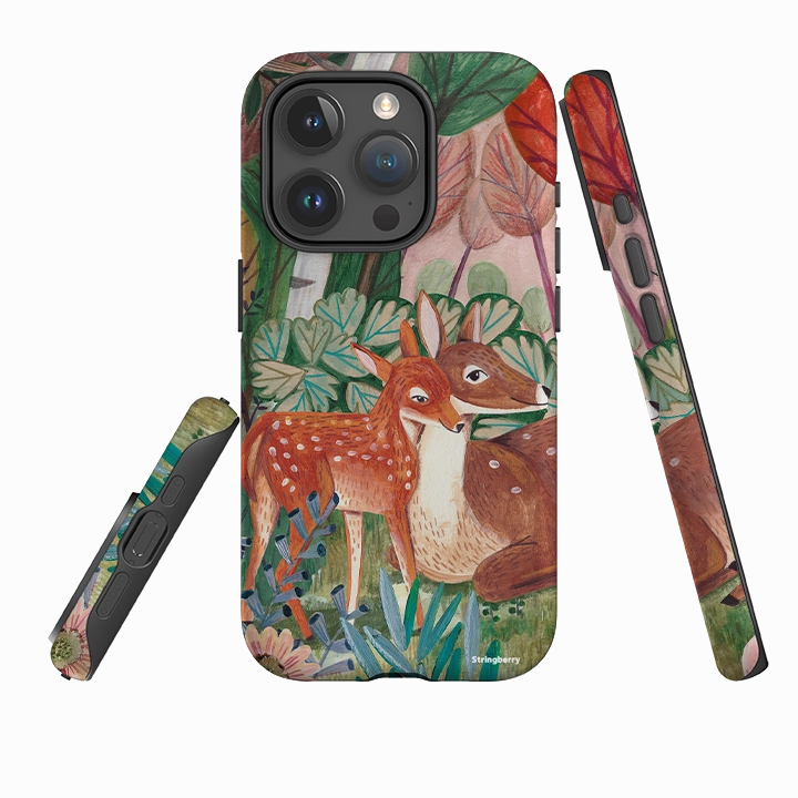 iPhone Tough Case - Deer By Caroline Bonne Muller Protective Pattern Glossy Texture Layer