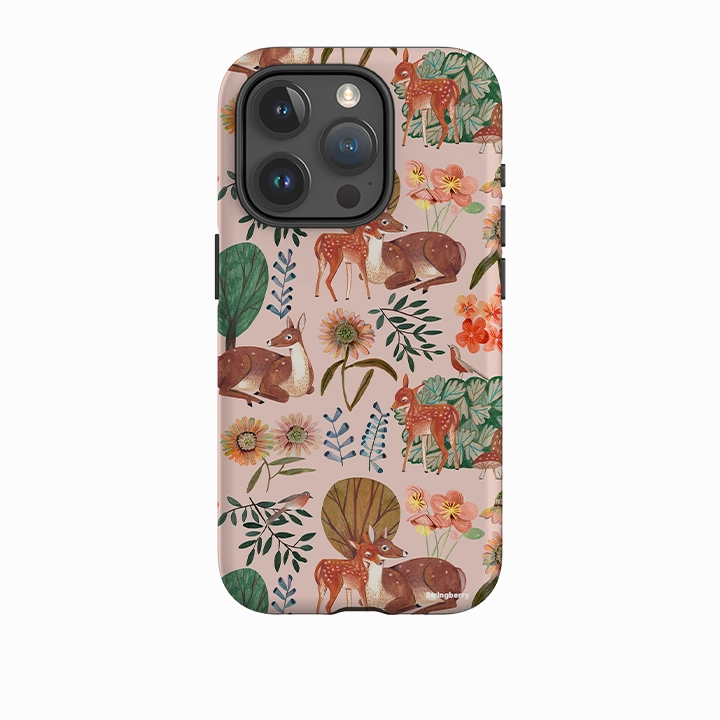 iPhone Tough Case - Deer Pattern By Caroline Bonne Muller Shockproof Edge Premium Edge Design