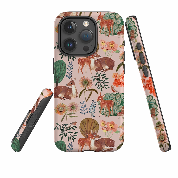 iPhone Tough Case - Deer Pattern By Caroline Bonne Muller Comfort Texture Finish