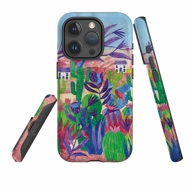 iPhone Tough Case - Desert Cactus By Tracey English Durable structure Protective Gear