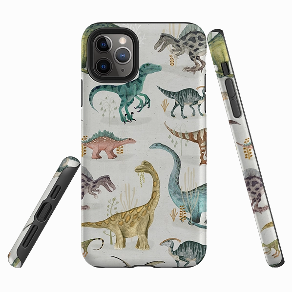 iPhone Tough Case - Dinosaur Pastel By Katherine Quinn Matte Coating