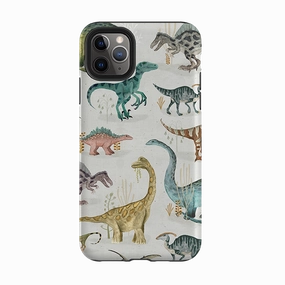 Luxury Finish iPhone Tough Case - Dinosaur Pastel By Katherine Quinn