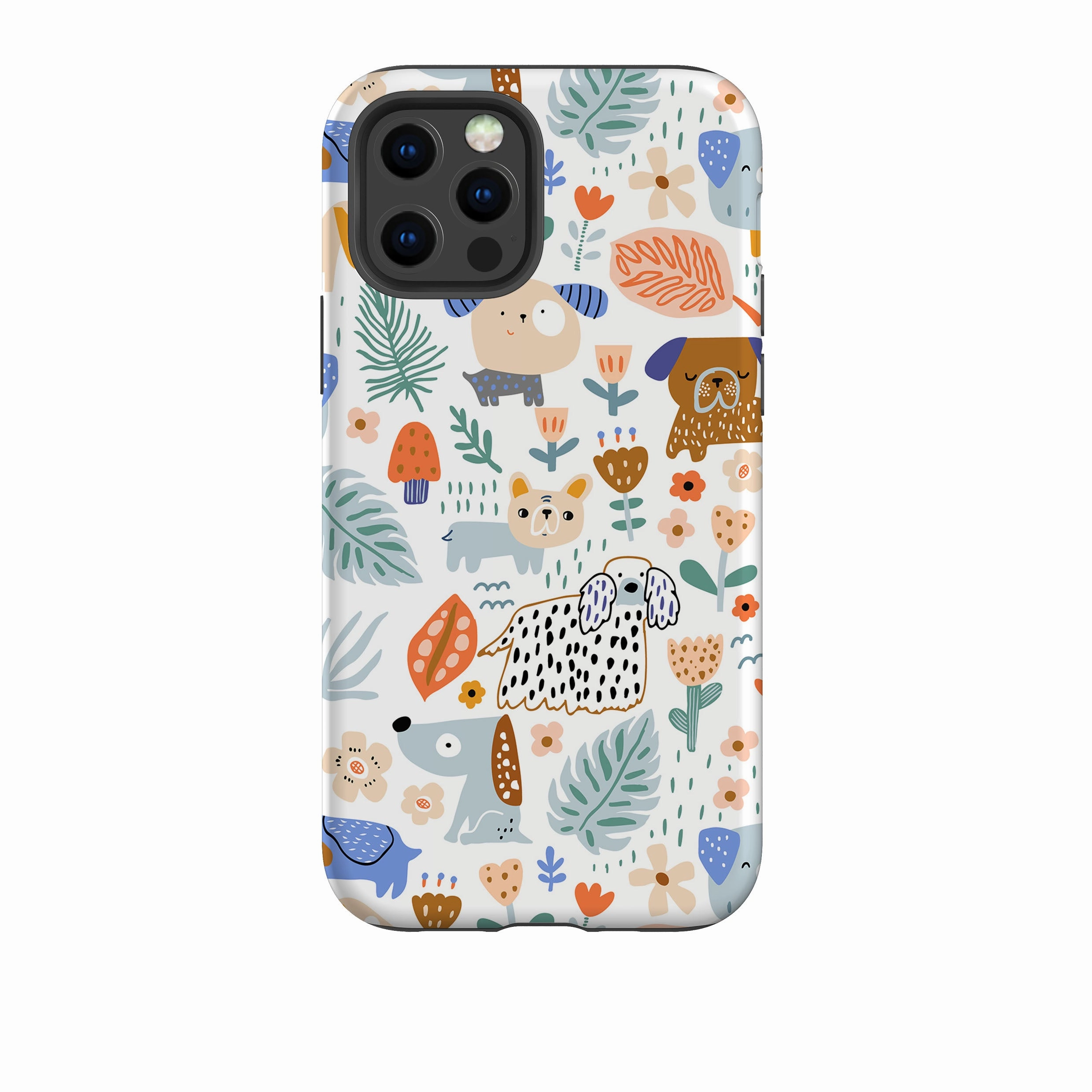 Drop Shield Minimal Touch iPhone Tough Case - Dog Floral Pattern