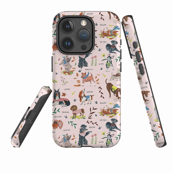 Soft Finish Layer iPhone Tough Case - Dog Pattern By Caroline Bonne Muller