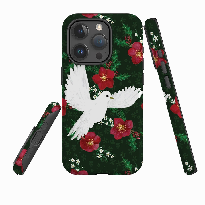 iPhone Tough Case - Dove and Floral By Abby Jacobs Simple Texture