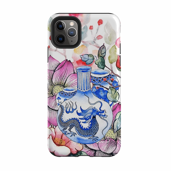 iPhone Tough Case - Dragon Vase Hybrid Grip Ergonomic Shape