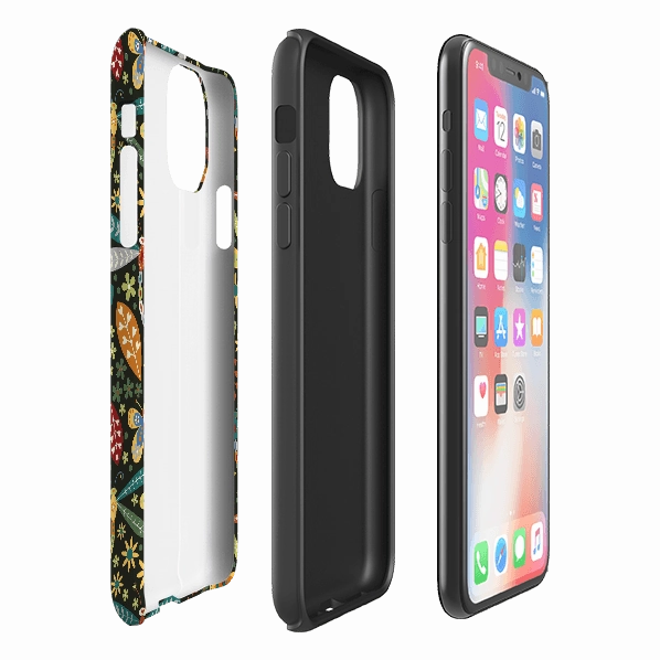 iPhone Tough Case - Dragonflies By Suzy Taylor Matte Texture Design Modern Accessory