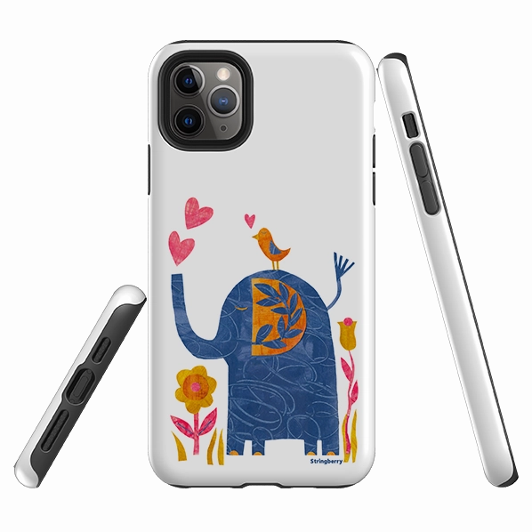 iPhone Tough Case - Elephant In Love By Tracey English Lightweight Frame Protective Gear
