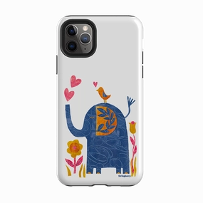 Compact Fit iPhone Tough Case - Elephant In Love By Tracey English