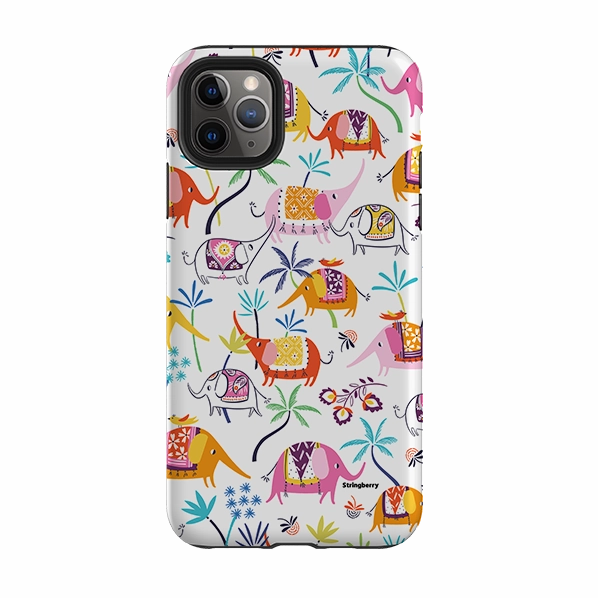 iPhone Tough Case - Elephants And Trees By Ali Brookes Compact Fit Minimal Aesthetic Touch