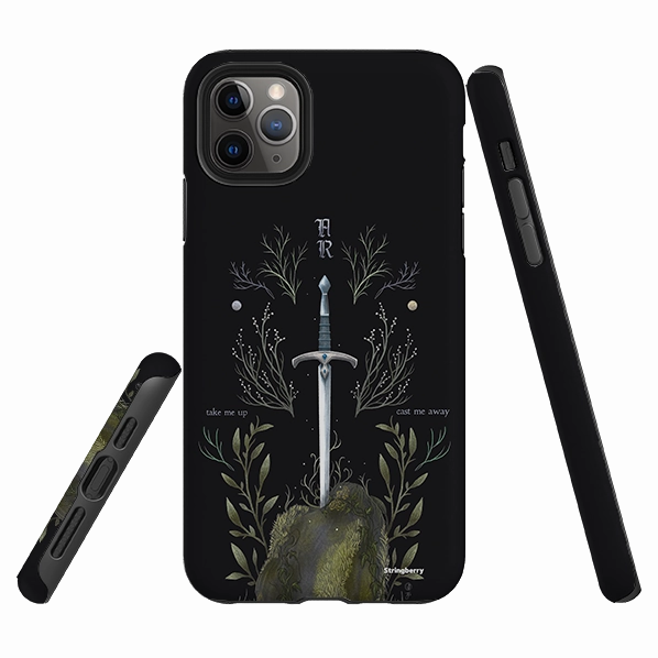 metal frame iPhone Tough Case - Excalibur By Anna Stead