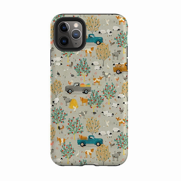 Transparent Shell iPhone Tough Case - Farm Life Grey By Katherine Quinn