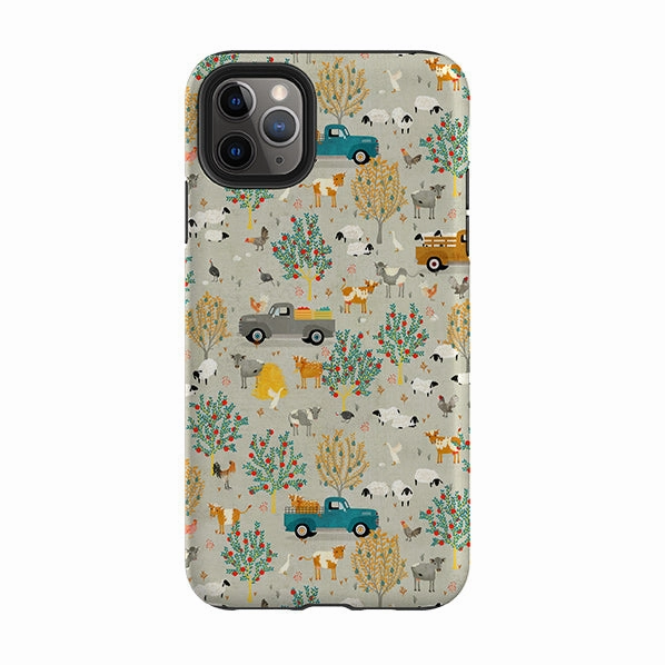 iPhone Tough Case - Farm Life Grey By Katherine Quinn Matte Build Vivid Detail