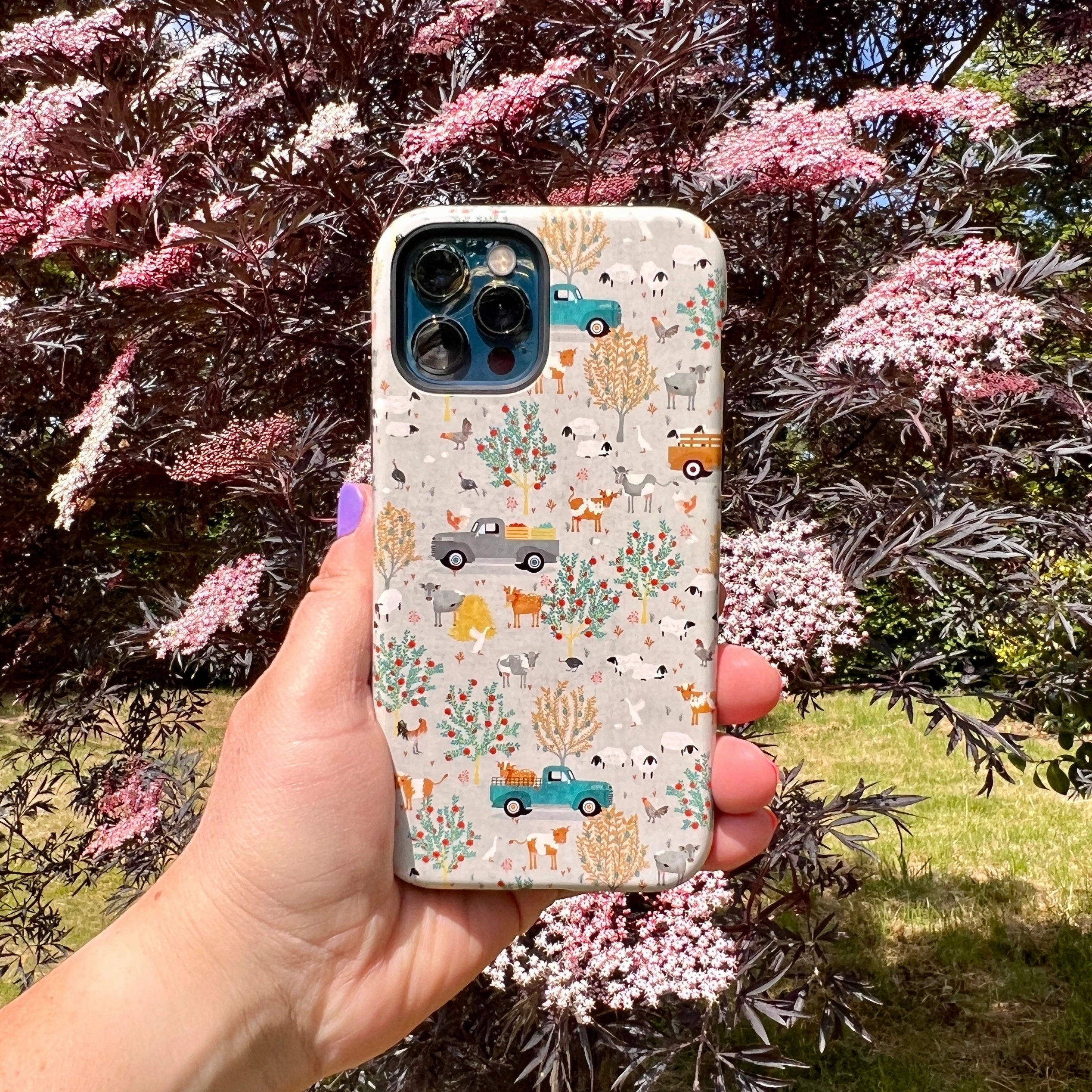 Stylish Touch Premium Style iPhone Tough Case - Farm Life Grey By Katherine Quinn