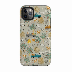 iPhone Tough Case - Farm Life Grey By Katherine Quinn Matte Build Vivid Detail