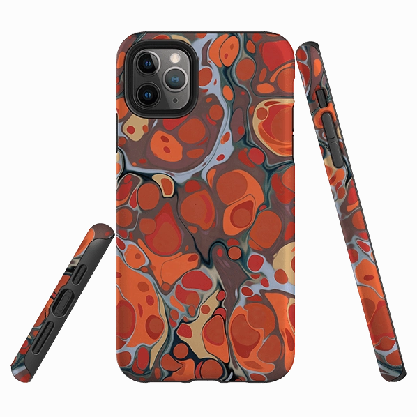 Light Shield Soft Finish iPhone Tough Case - Flaming Volcano