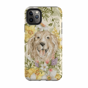 iPhone Tough Case - Floral Dog Polished Detail Edge Smooth Craftsmanship
