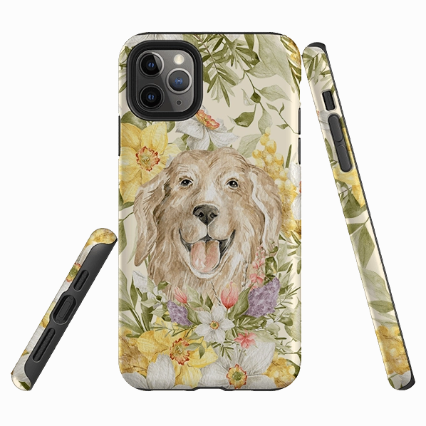 Luxury Detail Texture iPhone Tough Case - Floral Dog
