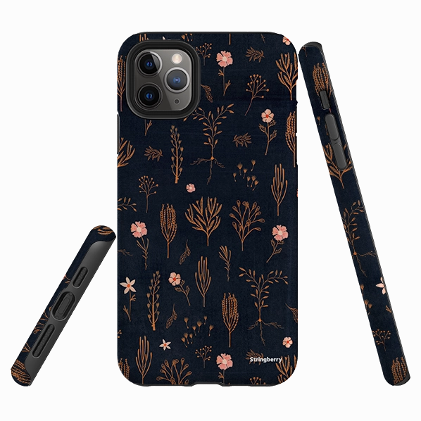 Refined Edge iPhone Tough Case - Floral Light Orange And Pink By Katherine Quinn