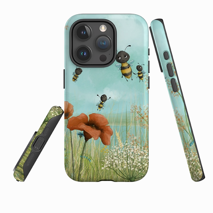 Comfort grip design Recyclable Material iPhone Tough Case - Flower Field By Maja Lindberg