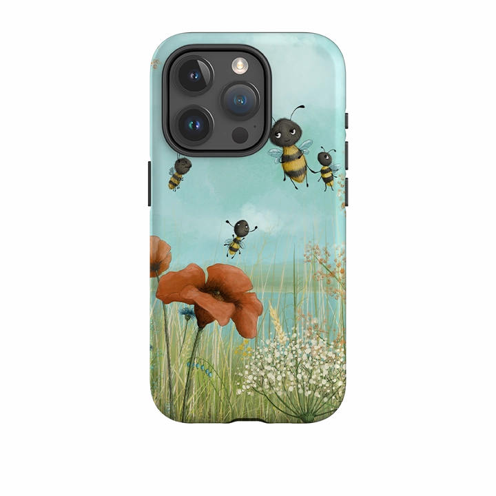Minimal Surface Layer Protective Pattern Texture iPhone Tough Case - Flower Field By Maja Lindberg
