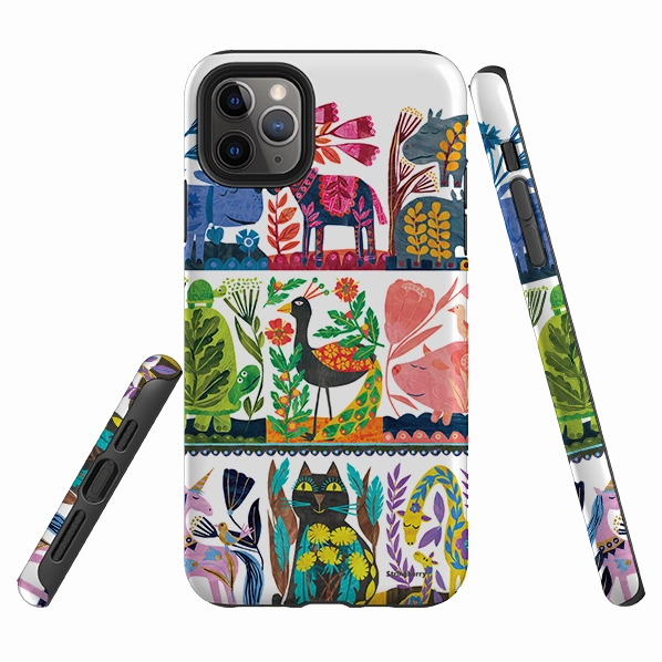 Protective barrier Soft Shape iPhone Tough Case - Folk Colour By Tracey English