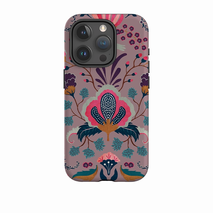 iPhone Tough Case - Folk Floral III By Katherine Quinn Hybrid Frame Light Touch