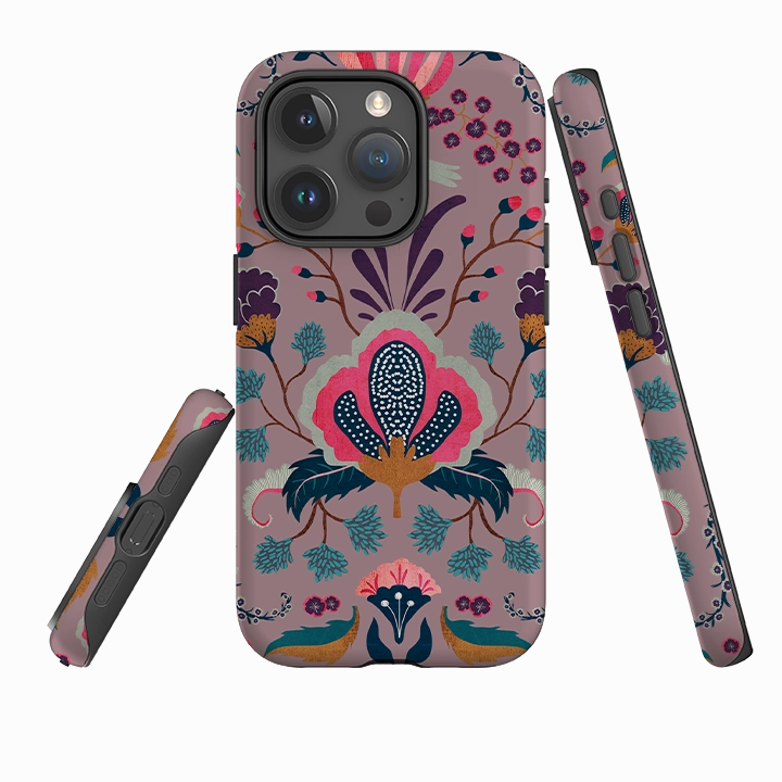 iPhone Tough Case - Folk Floral III By Katherine Quinn Soft touch finish