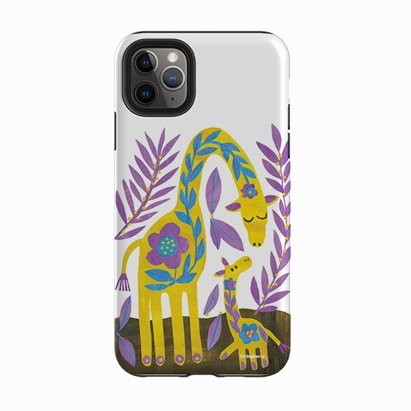 iPhone Tough Case - Folk Giraffes By Tracey English Protective Touch Premium Finish