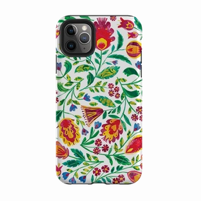 Protective Structure Transparent Edge iPhone Tough Case - Folk Pattern By Tracey English