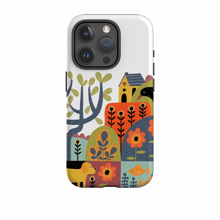 iPhone Tough Case - Folkscape By Suzy Taylor Printed Graphic Polished Finish Texture