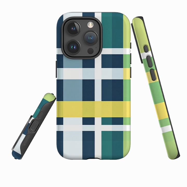 iPhone Tough Case - Forest Gingham Printed Graphic